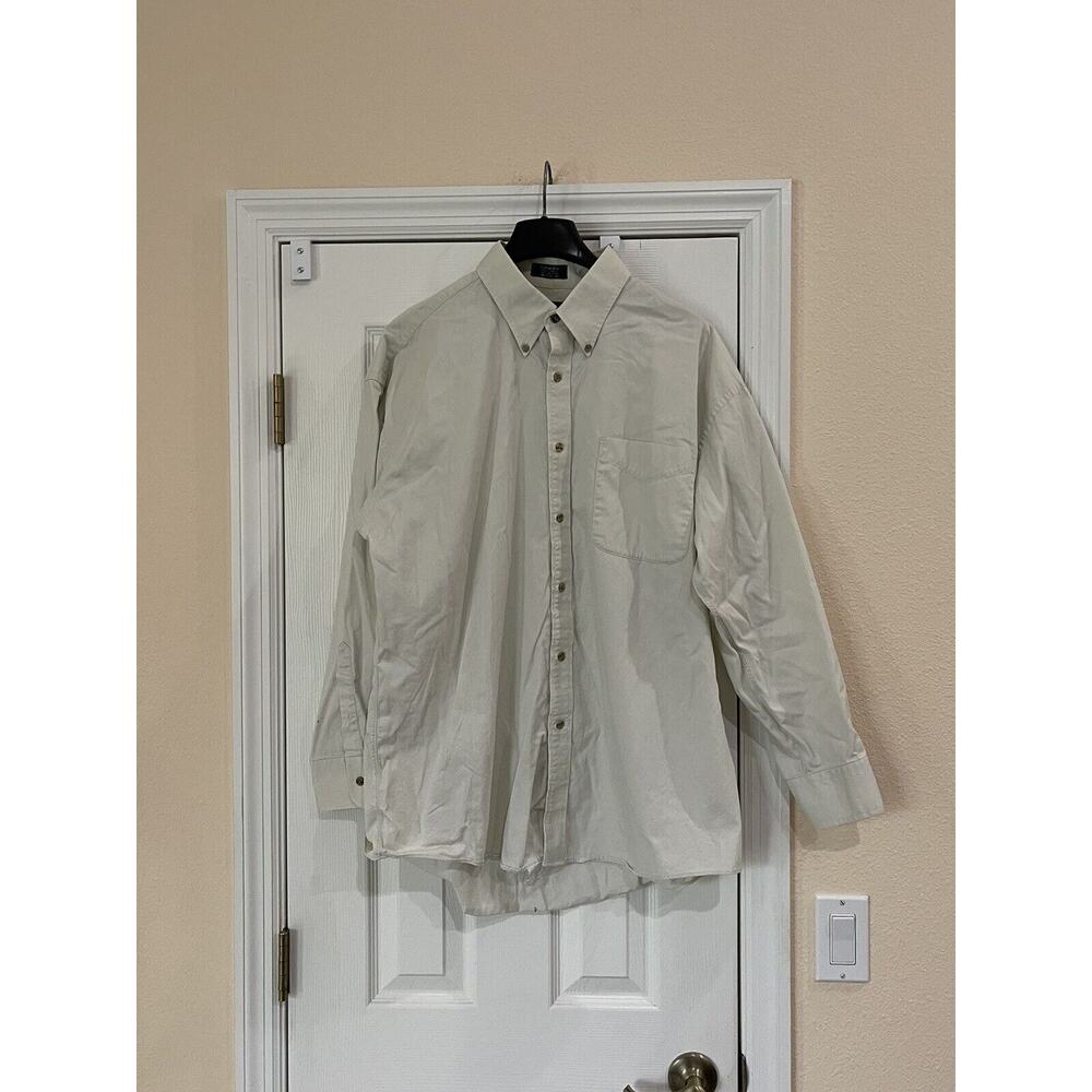 Roundtree & Yorke Dillard’s Wales Twill Button Up Long Sleeve Shirt Size 17.5-35